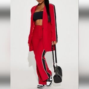 Red Women's Pants & Jumpsuit Set